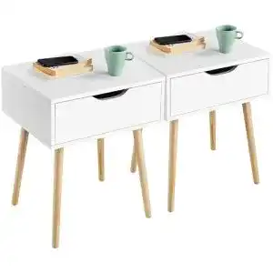 Yaheetech Nachttisch Beistelltisch mit Schublade und 4 Holzbeinen