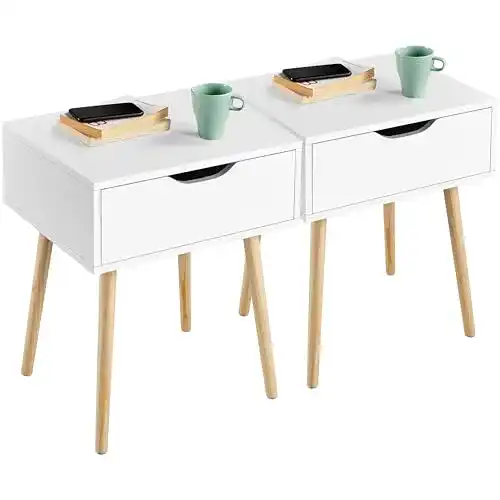 Yaheetech Nachttisch Beistelltisch mit Schublade und 4 Holzbeinen
