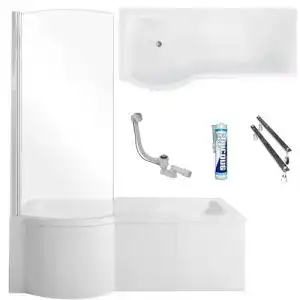 Duschbadewanne Ecolam Inspiro 150×70 cm mit Schürze links im Set