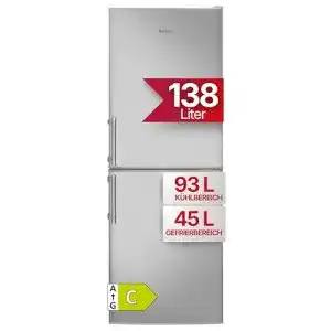 Amica Kühlschrank AKG 3845 E Kühl-Gefrierkombination Edelstahloptik