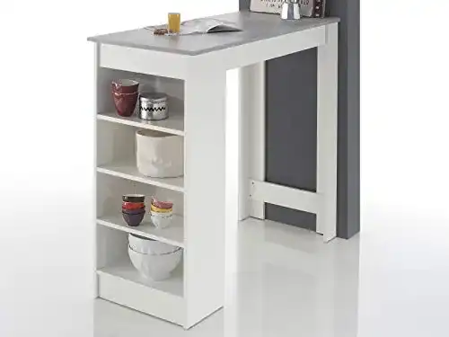 Bartisch Möbelando Rosalyn I in Beton/Weiß für Küche und Essbereich