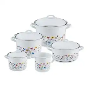 Emaille Topfset Riess, 0558-070, 5-teiliges Emaill-Set