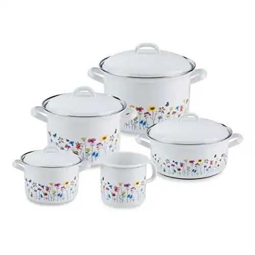 Emaille Topfset Riess, 0558-070, 5-teiliges Emaill-Set