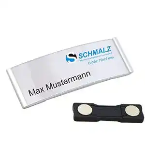 Namensschild Schmalz Relax aus Aluminium mit starkem Magnet