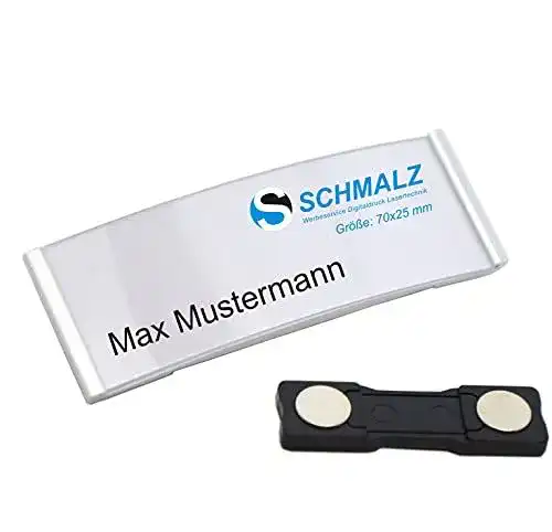 Namensschild Schmalz Relax aus Aluminium mit starkem Magnet