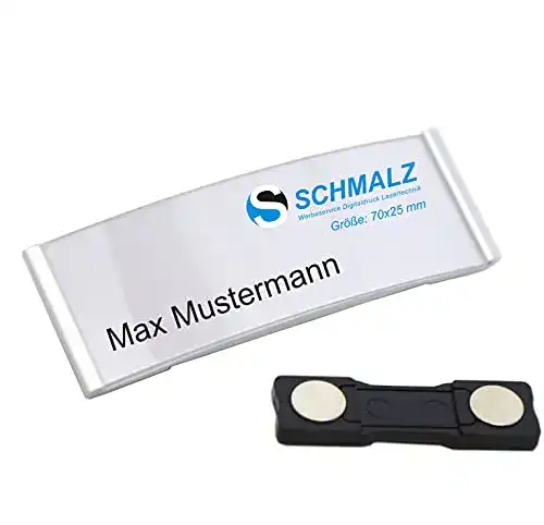 Namensschild Schmalz Relax aus Aluminium mit starkem Magnet