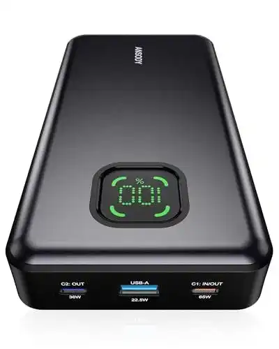 Ansody Powerbank 65W mit 25000mAh für Laptops und Smartphones