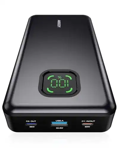 Ansody Powerbank 65W mit 25000mAh für Laptops und Smartphones