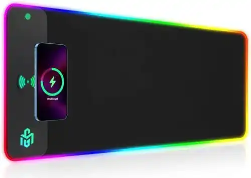 Gaming Mousepad mit RGB Beleuchtung und Qi Schnellladefunktion