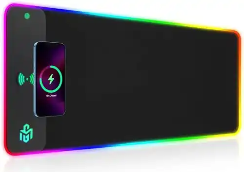 Gaming Mousepad mit RGB Beleuchtung und Qi Schnellladefunktion