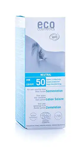 Eco Cosmetics Sonnencreme mit Lichtschutzfaktor 50+, vegan und ohne Mikroplastik