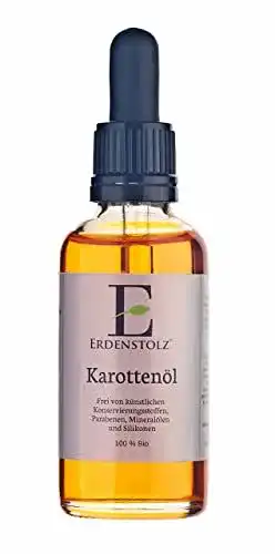 Karottenöl Erdenstolz Bio mit Pipette 50ml – 100% reines kaltgepresstes Öl