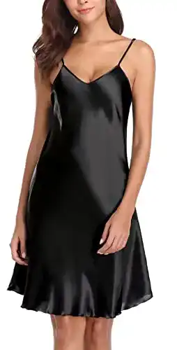 Unterkleid Vlazom Damen Nachthemd aus Satin