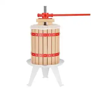 Beerenpresse Wiltec 6L aus Buchenholz mit Presstuch für Obstpressung