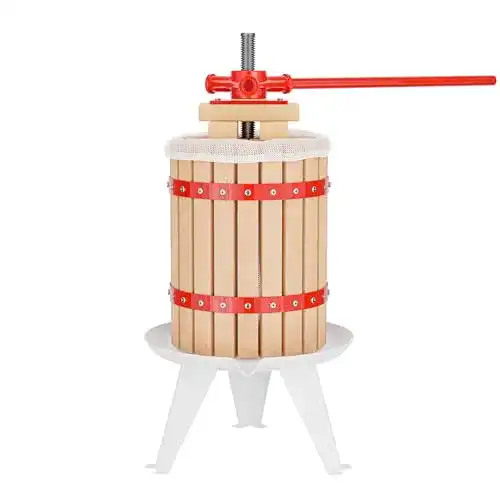 Beerenpresse Wiltec 6L aus Buchenholz mit Presstuch für Obstpressung