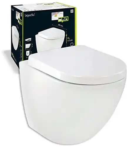 Wand-WC spülrandlos aquaSu mit WC-Sitz und Komfort-Erhöhung