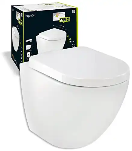 Wand-WC spülrandlos aquaSu mit WC-Sitz und Komfort-Erhöhung