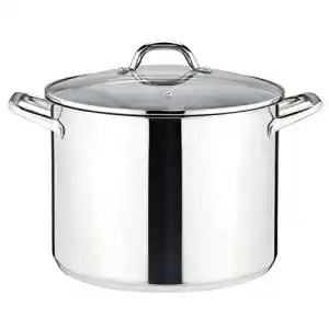 Kochtopf 15 Liter von Linnuo mit Glasdeckel aus Edelstahl 18/8