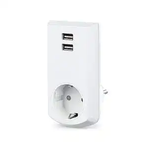 USB Steckdosenadapter Conecto CC50248 mit Schutzkontakt und 2 USB Anschlüssen