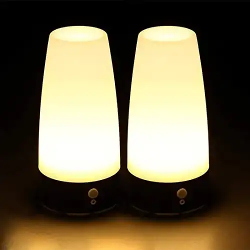 Guijiyi LED Tischleuchte 2er Set mit Bewegungsmelder