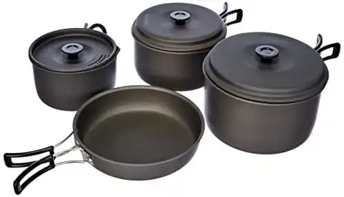 Campinggeschirr Set aus Aluminium für Trekking und Outdoor-Aktivitäten