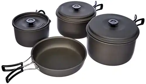 Campinggeschirr Set aus Aluminium für Trekking und Outdoor-Aktivitäten