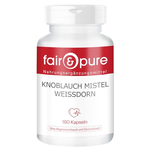 Knoblauch-Mistel-Weißdorn-Kapseln mit Vitamin C 180 vegane Kapseln