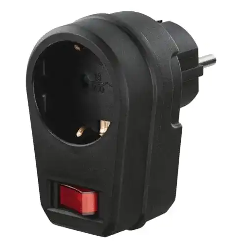 Zwischenstecker mit Schalter von Hama – Schutzkontakt Steckdosenadapter