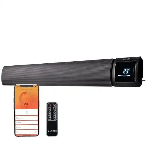 Dunkelheizstrahler Klamer Infrarotheizung 2600 W mit WLAN-Funktion