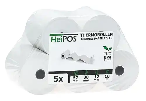 Thermopapier Heigroup HeiPOS – 5 Kassenrollen 57 mm x 10 m