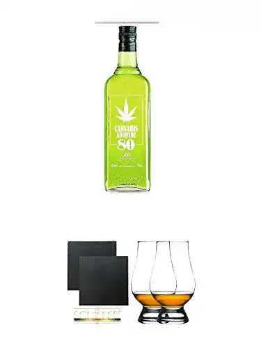Absinth Antonio Nadal Cannabis 80 0,7 L mit Schiefer-Untersetzern