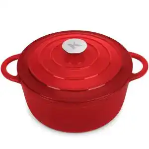 Gusseisen-Topf 24 cm Klamer Bräter 5 L mit Deckel