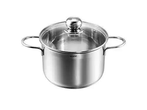 Kochtopf Josie 20 cm für Induktion Edelstahltopf mit Glasdeckel