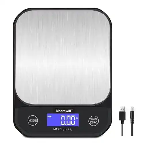 Küchenwaage USB Rhorawill Kaffeewaage mit digitalem Aufladen und 5kg Kapazität