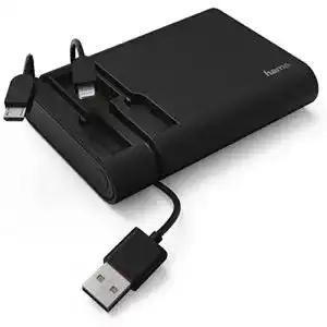 Hama Powerbank 10400mAh für Smartphones und Tablets mit integriertem Kabel