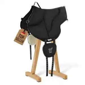 Ponysattel Barefoot Ride-On-Pad schwarz pferdefreundliches Reitkissen