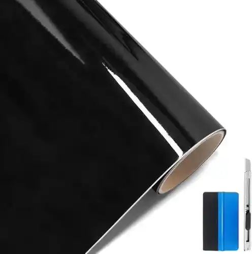Autofolie NewL Glanz Schwarz 30 cm x 150 cm für blasenfreie Anwendung