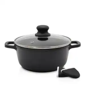 Krüger Karl 22020TH Aluguss-Fleischtopf Leipzig mit Thermogrips, 20 cm