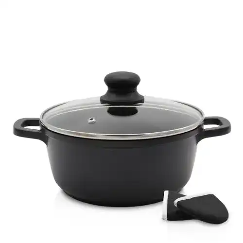 Krüger Karl 22020TH Aluguss-Fleischtopf Leipzig mit Thermogrips, 20 cm