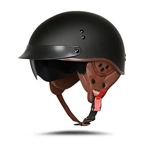 Halbschalenhelm Boschermem mit Schutzbrille für Motorräder