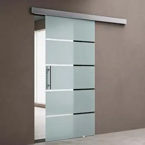 Glasschiebetür Doporro Komplettset 77,5 x 205 cm mit 15 mm Wandabstand