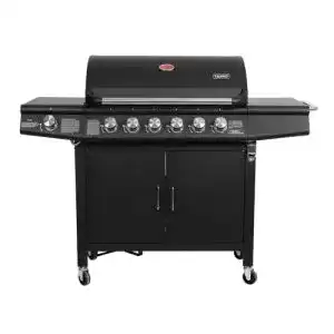 Gastrogrill Taino Red 6+1 mit Edelstahl-Brenner und Seitenkocher
