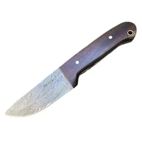 Damast Jagdmesser von Perkin Knives Individuelles Bushcraft-Messer