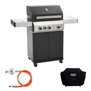Gasgrill 3 Brenner TAINO BLACK Gasgrill-Set mit Abdeckhaube