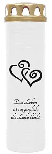 Grabkerzen HS Candle 4er Pack mit Herzen-Motiv