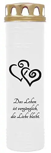 Grabkerzen HS Candle 4er Pack mit Herzen-Motiv