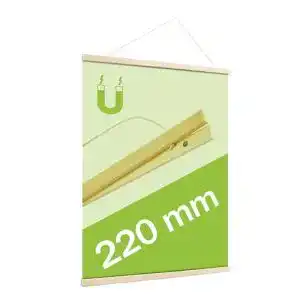 Posterleiste SPRINTIS 22 cm aus Holz mit magnetischer Halterung für A4