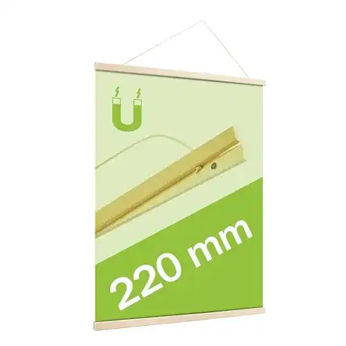 Posterleiste SPRINTIS 22 cm aus Holz mit magnetischer Halterung für A4