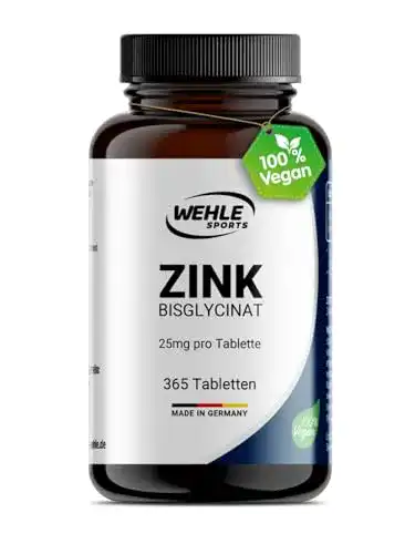Zinktabletten von Wehle Sports 365 Stück hochdosiert 25 mg pro Tablette