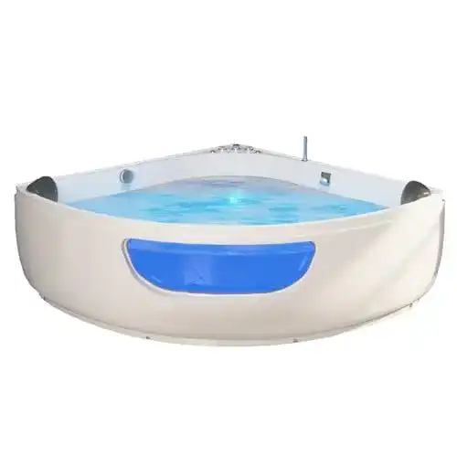 Freistehende Tronitechnik Eckbadewanne mit Whirlpool und LED